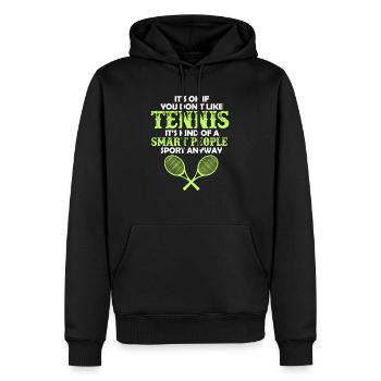 Joueur de tennis Tennis Raquette de tennis Court de tennis - Sweat à capuche Premium bio Homme - noir - Devant - Nico (187cm)
