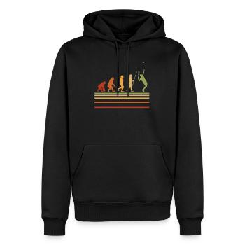 Tennis Evolution rétro joueur de tennis cadeau - Sweat à capuche Premium bio Homme - noir - Devant - Nico (187cm)