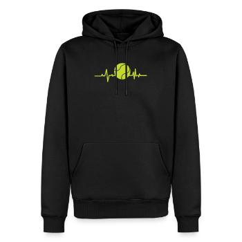 Tennis Battement de cœur - Sweat à capuche Premium bio Homme - noir - Devant - Nico (187cm)