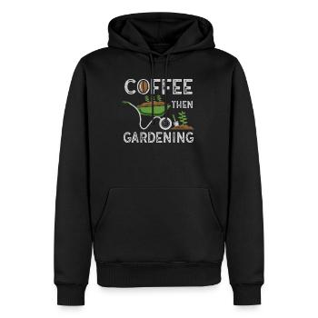 Coffee flowers herbs garden plants gardening - Men’s Premium Organic Hoodie - black - Front - Nico (187cm)