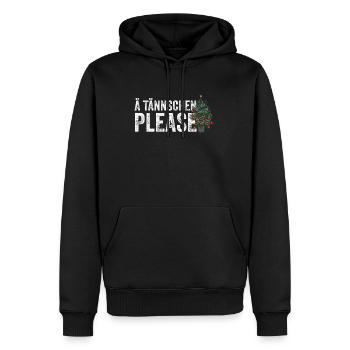 Denglisch - Ä Tännschen please - Männer Premium Bio Hoodie - Schwarz - Vorne - Nico (187cm)