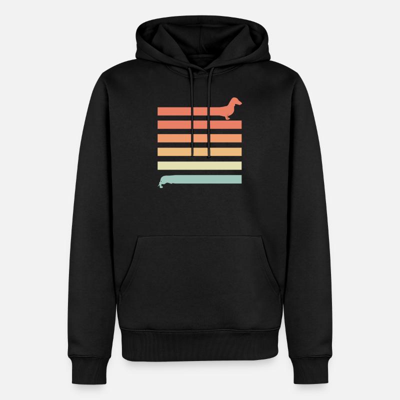 Cadeau rétro teckel - Sweat à capuche Premium bio Homme - noir
