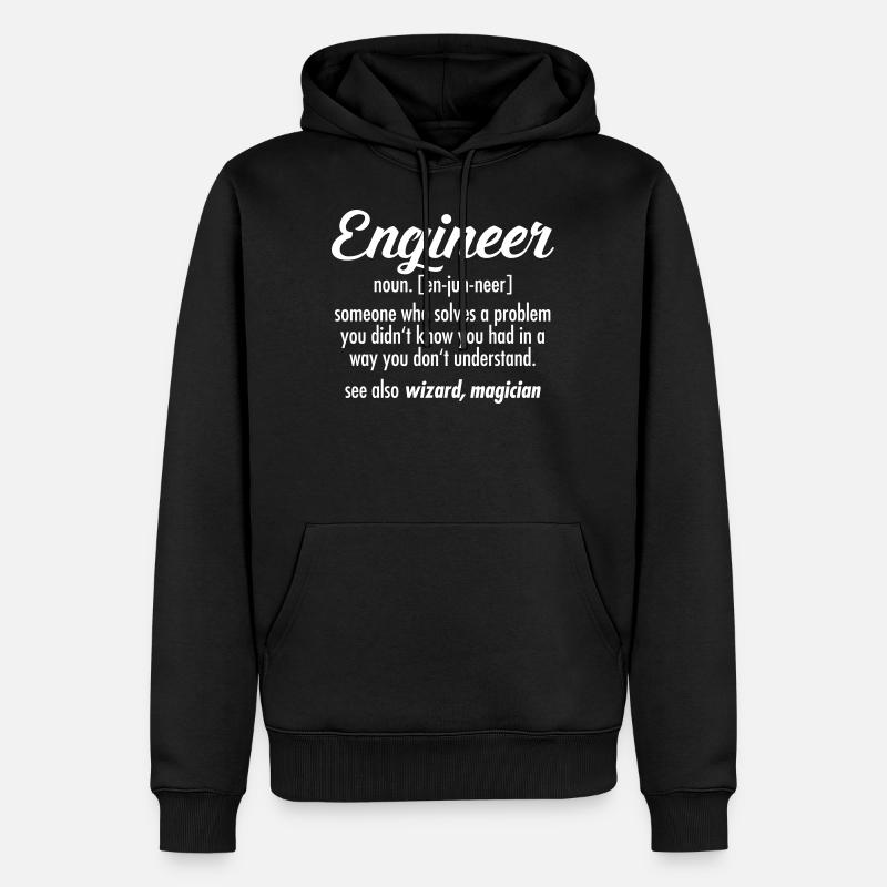Geek | Engineer - Definition - Männer Premium Bio Hoodie - Schwarz