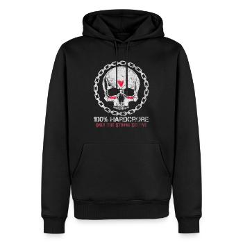 Speedcore Techno Industrial Festival Geschenk - Männer Premium Bio Hoodie - Schwarz - Vorne - Nico (187cm)