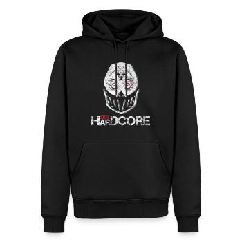Techno Uptempo Gabber Rave Cadeau - Sweat à capuche Premium bio Homme - noir - Devant - Nico (187cm)
