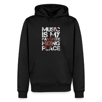 Violine - Männer Premium Bio Hoodie - Schwarz - Vorne - Nico (187cm)
