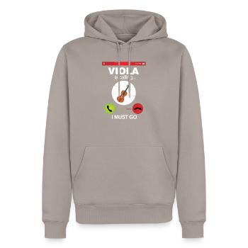 Viola - Men’s Premium Organic Hoodie - taupe - Front - Nico (187cm)