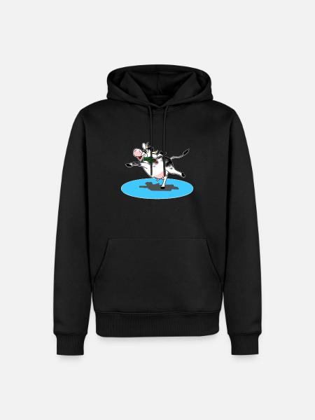 Cow on the ice - Men’s Premium Organic Hoodie - black