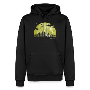 MILAN Moon Light Nuit Etoiles Skyline - Sweat à capuche Premium bio Homme - noir - Devant - Nico (187cm)