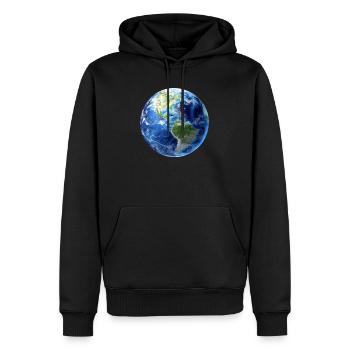 Planète terre - Sweat à capuche Premium bio Homme - noir - Devant - Nico (187cm)
