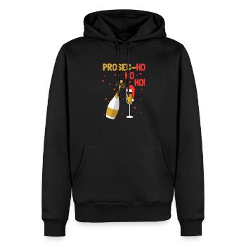 Prosecco de Noël Ho Ho Ho - Sweat à capuche Premium bio Homme - noir - Devant - Nico (187cm)