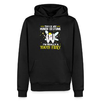 Cadeau de costume de dent de fée dent dent dents - Sweat à capuche Premium bio Homme - noir - Devant - Nico (187cm)