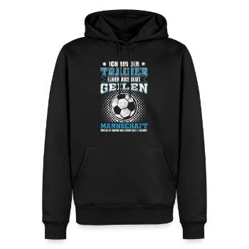 Fußballtrainer einer absolut geilen Mannschaft - Männer Premium Bio Hoodie - Schwarz - Vorne - Nico (187cm)