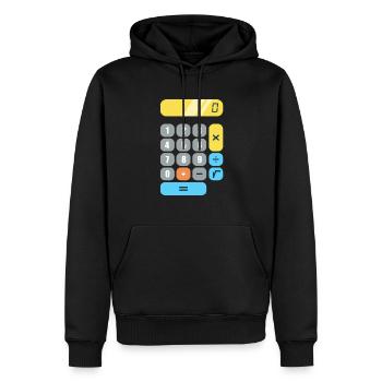 Mathe - Männer Premium Bio Hoodie - Schwarz - Vorne - Nico (187cm)