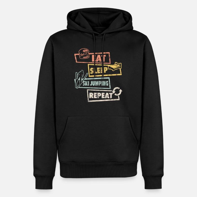 Journée de saut à ski - Sweat à capuche Premium bio Homme - noir