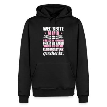 Weltbeste Mama Geschenk - Männer Premium Bio Hoodie - Schwarz - Vorne - Nico (187cm)