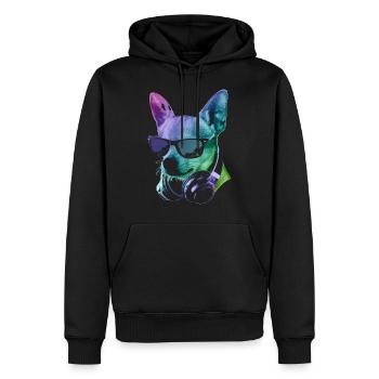 DJ Chihuahua - Männer Premium Bio Hoodie - Schwarz - Vorne - Nico (187cm)