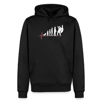 Judo4 - Sweat à capuche Premium bio Homme - noir - Devant - Nico (187cm)