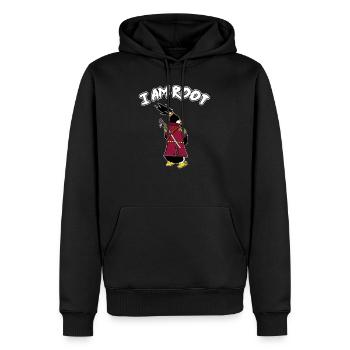 Linux Pingouin I Am Root Geeks Geeks Nerd Computer Ninja - Sweat à capuche Premium bio Homme - noir - Devant - Nico (187cm)