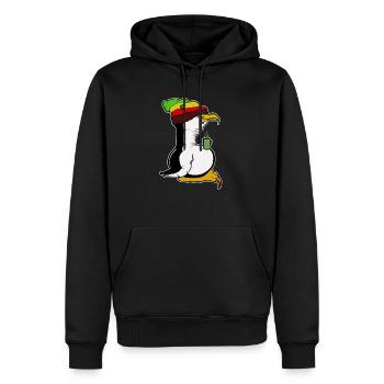 Tux Linux Pingouin Pingouin pause café maniaque Rasta - Sweat à capuche Premium bio Homme - noir - Devant - Nico (187cm)