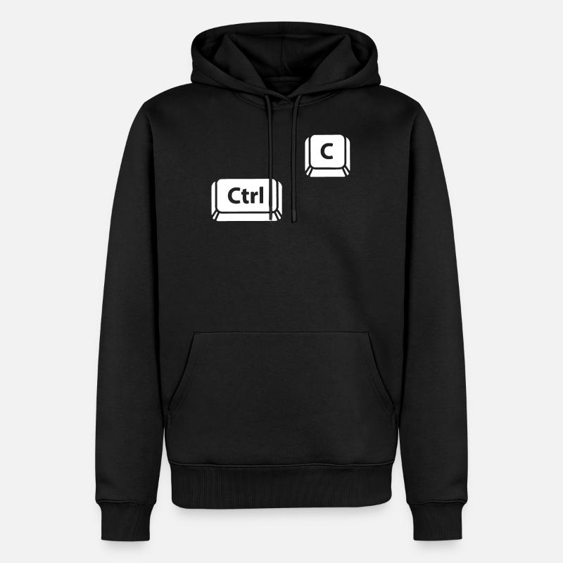 Ctrl C - Sweat à capuche Premium bio Homme - noir