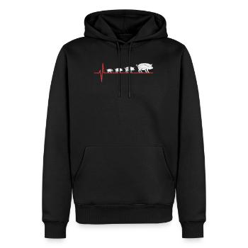 Cochon amour animal - Sweat à capuche Premium bio Homme - noir - Devant - Nico (187cm)