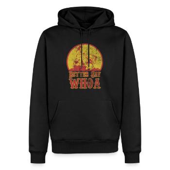 Cadeau d'équitation rétro vintage Western Riding - Sweat à capuche Premium bio Homme - noir - Devant - Nico (187cm)