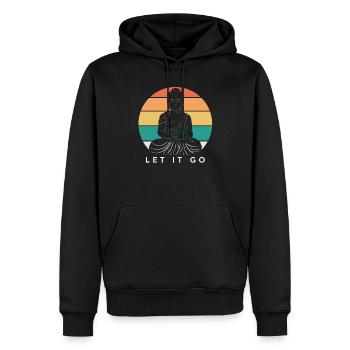Bouddha - Sweat à capuche Premium bio Homme - noir - Devant - Nico (187cm)