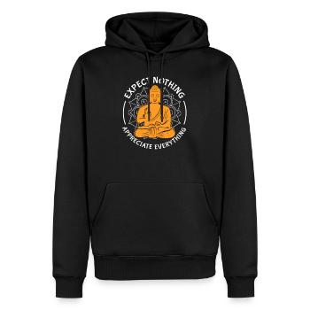 Bouddha - Sweat à capuche Premium bio Homme - noir - Devant - Nico (187cm)