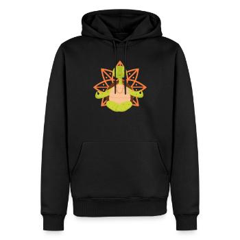 Tortue de yoga - Sweat à capuche Premium bio Homme - noir - Devant - Nico (187cm)