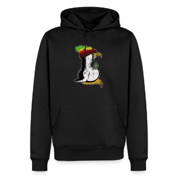 Tux Linux Penguin Coffee Break Ordinateur Nerd Rétro - Sweat à capuche Premium bio Homme - noir - Devant - Nico (187cm)