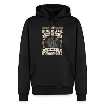 Wikinger Norden Geschenkidee - Männer Premium Bio Hoodie - Schwarz - Vorne - Nico (187cm)