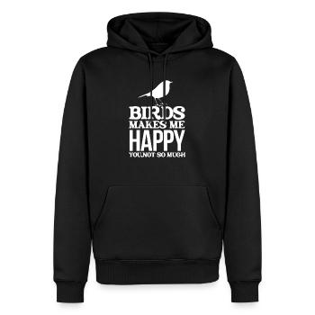 oiseaux - Sweat à capuche Premium bio Homme - noir - Devant - Nico (187cm)