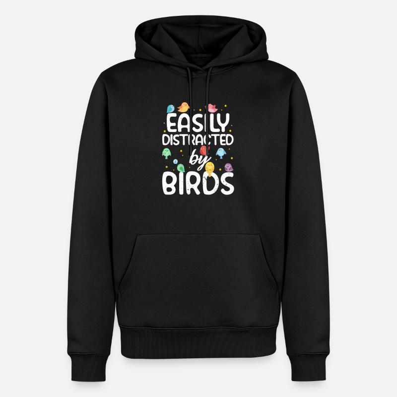 Vögel - Männer Premium Bio Hoodie - Schwarz