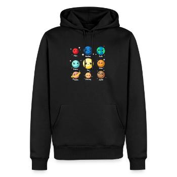 Planeten - Männer Premium Bio Hoodie - Schwarz - Vorne - Nico (187cm)