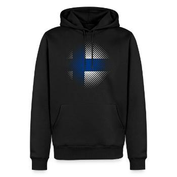 Finlande drapeau bannière pays Suomi Helsinki - Sweat à capuche Premium bio Homme - noir - Devant - Nico (187cm)