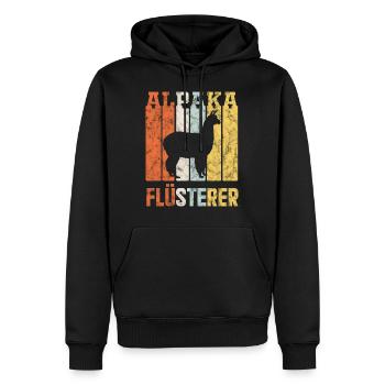 Alpaka Flüsterer Tier Geschenk - Männer Premium Bio Hoodie - Schwarz - Vorne - Nico (187cm)