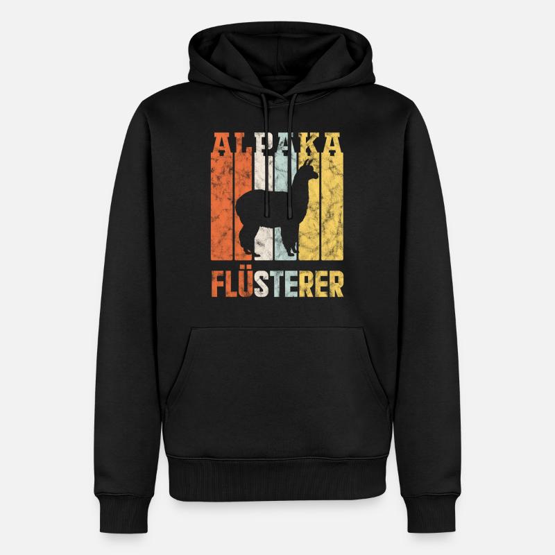 Alpaka Flüsterer Tier Geschenk - Männer Premium Bio Hoodie - Schwarz