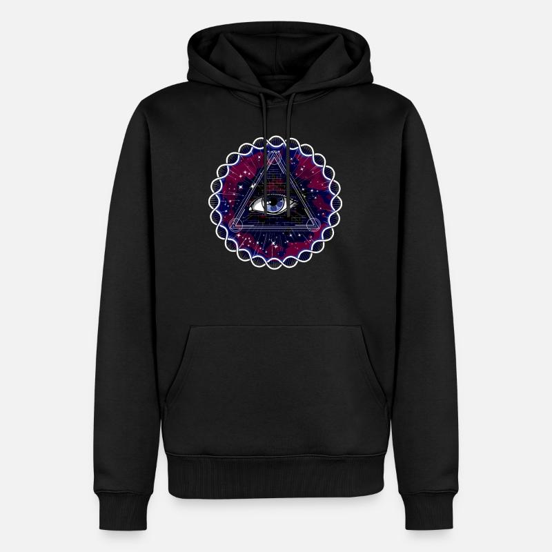 DMT Psychedelic Sacred Geometry - Männer Premium Bio Hoodie - Schwarz