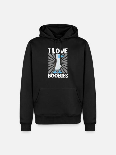 Booby Boobies Pinguin - Männer Premium Bio Hoodie - Schwarz
