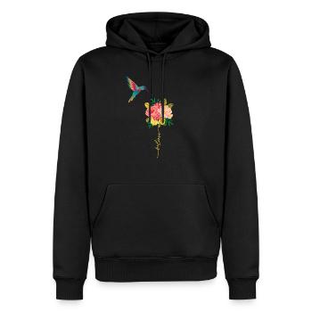Kolibri - Männer Premium Bio Hoodie - Schwarz - Vorne - Nico (187cm)