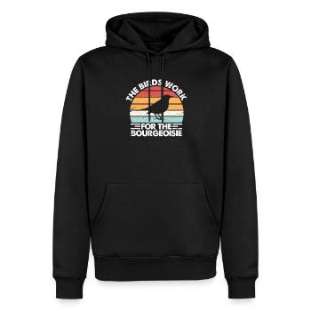 Vogel Verschwörung - Männer Premium Bio Hoodie - Schwarz - Vorne - Nico (187cm)