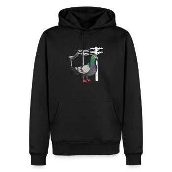 Pigeon pigeon bird cadeau de colombophile - Sweat à capuche Premium bio Homme - noir - Devant - Nico (187cm)