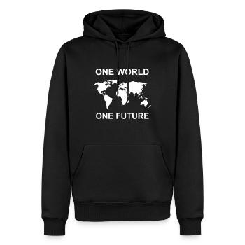 fridays for future one world one future - Männer Premium Bio Hoodie - Schwarz - Vorne - Nico (187cm)