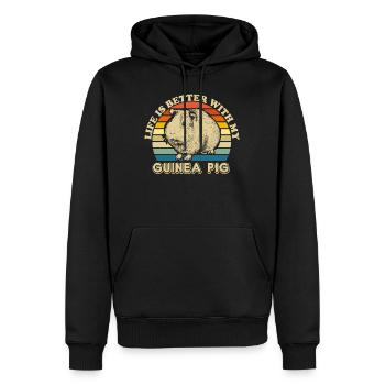 Meerschweinchen Haustier Retro Geschenkidee - Männer Premium Bio Hoodie - Schwarz - Vorne - Nico (187cm)