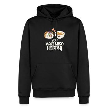 Soupe miso japon nourriture japonais maki cadeau - Sweat à capuche Premium bio Homme - noir - Devant - Nico (187cm)