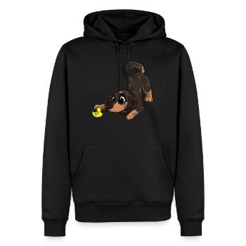 Le plus mignon - Sweat à capuche Premium bio Homme - noir - Devant - Nico (187cm)