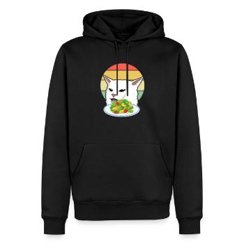 Tache le chat - Sweat à capuche Premium bio Homme - noir - Devant - Nico (187cm)