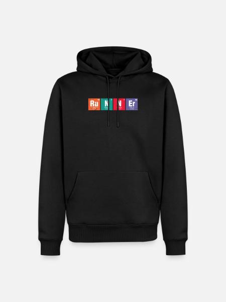 Chemistry runner science running gift - Men’s Premium Organic Hoodie - black