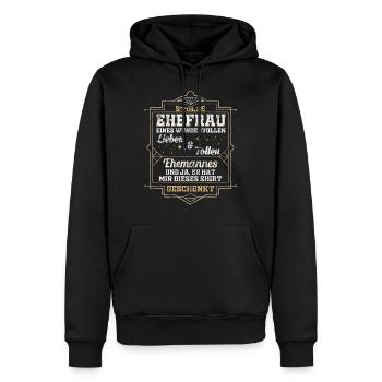 Ehefrau Liebe Partnerschaft Geschenk - Männer Premium Bio Hoodie - Schwarz - Vorne - Nico (187cm)